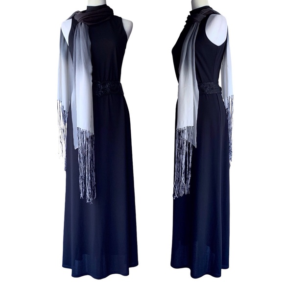 Max Studio Leon Max Collection 90s black flowy mock neck maxi dress - size S - Picture 3 of 5